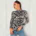 zebra printing tight-fitting jumpsuit NSWX21493