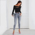 chest hollow stretch slim long-sleeved T-shirt  NSWX21495