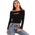 chest hollow stretch slim long-sleeved T-shirt  NSWX21495