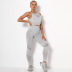 high waist tight-fitting hollow sports yoga pants suit NSLX21576