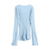 asymmetric sky blue single-breasted sweater NSAC21593