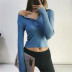 solid color button long-sleeved bottoming shirt NSAC21594
