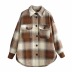 Vintage Loose Plaid Woolen Shirt Jacket NSAC21736