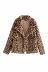 Lapel Leopard Print Short Fur Coat NSAC21763
