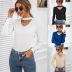 V-neck long-sleeved button top NSMY21932