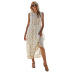 white sleeveless floral dress  NSDF22057