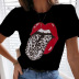 big lips print T-shirt  NSZH22136