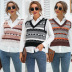 autumn and winter single-breasted sleeveless striped cardigan NSMY22230