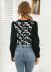 suéter estampado con mangas de linterna y costuras NSMY22233