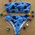blue tie-dye tube top high-cut gather bikini NSZO22336