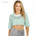 Striped Embroidered Letter Top  NSJR22343