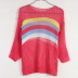 round neck rainbow knitted pattern sweater  NSJR22347