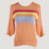 round neck rainbow knitted pattern sweater  NSJR22347