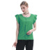 round neck flying sleeve solid color short sleeve chiffon shirt  NSJR22350