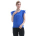 round neck flying sleeve solid color short sleeve chiffon shirt  NSJR22350