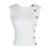 button decoration slim casual stretch knitted vest  NSJR22356