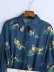 winter silk satin printed shirt long sleeve dress  NSAM22453