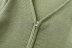 V-neck ribbed pit strip two-way zipper slim knit set NSAM22469