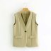 loose and simple tea green suit vest   NSAM22477