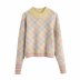 winter diamond pattern knit sweater  NSAM22487