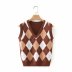 plaid sleeveless V-neck wool knitted vest  NSAM22528