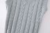 gray knitted twist V-neck loose vest  NSAM22529