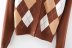 contrast diamond long-sleeved cardigan sweater  NSAM22546
