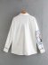 loose print long-sleeved white shirt  NSAM22553