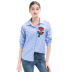 Rose Embroidery Mid-length Loose All-match Shirt   NSJR22596