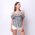  summer off-shoulder fashion sling short plaid sleeveless bottoming shirt   NSJR22601