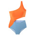 one-shoulder high-waist one-piece swimsuit NSHL22635