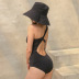 new oblique shoulder sexy halter back simple one-piece swimsuit NSHL22654