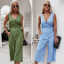 summer new pure color casual jumpsuit NSDY22754