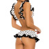 wave dot ruffle skirt style fur ball lace swimsuit  NSHL22977