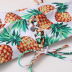 pineapple print tube top lace-up split swimsuit  NSHL23012