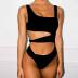 new solid color hollow one-piece swimsuit  NSHL23017