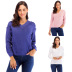 autumn and winter solid color casual V-neck stretch bottoming shirt  NSJR23051