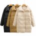 loose warm mid-length lapel long-sleeved padded jacket  NSAM23075