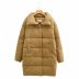 loose warm mid-length lapel long-sleeved padded jacket  NSAM23075
