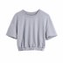 Casual Short-Sleeve Short Sweatshirt  NSAM23104