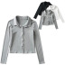 slimming short solid color blouse  NSLD23129