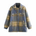 winter new plaid loose woolen jacket  NSLD23143