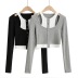 spring new slim fake two-piece long-sleeved bottoming shirt NSAC23160