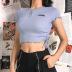 fashion women s printed drawstring thin T-shirt NSLQ23200