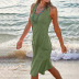 v-neck solid color dress  NSSI23228