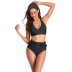 new solid color split high waist bikini swimsuit  NSHL23316