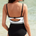 new sexy solid color stitching one-piece swimsuit NSHL23327