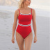 new sexy solid color stitching one-piece swimsuit NSHL23327