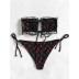 sexy fold printing deep V bikini swimsuit  NSHL23338