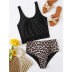 sexy fashion leopard print high waist split bikini swimsuit  NSHL23340